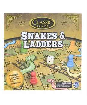 Classic Games Wood Snakes & Ladders Set