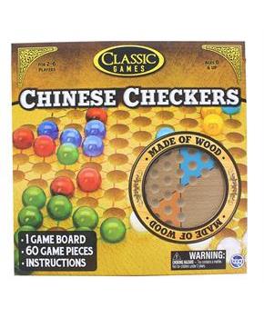 Classic Games Wood Chinese Checkers Set | Board & 60 Game Pieces