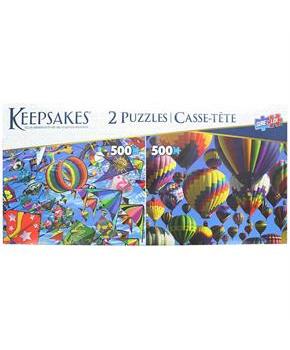 Set of 2 Keepsakes 500 Piece Jigsaw Puzzles | Balloons / Kites