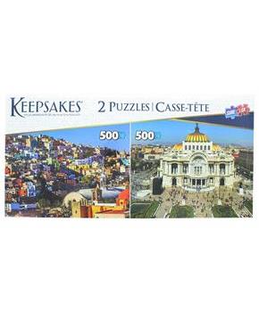 Set of 2 Keepsakes 500 Piece Jigsaw Puzzles | Mexico City / Barranquilla