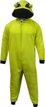 Green Space Alien Men's Hooded Jumpsuit Pajama
