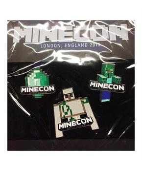 Minecraft Minecon 2015 Exclusive Pin Set of 3
