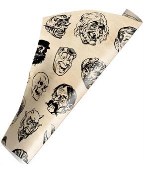Chamber Of Horros Vintage Monster Masks Wrapping Paper | 30 x 96 Inches
