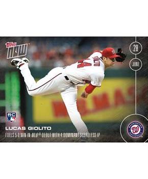 Washington Nationals, Lucas Giolito (RC) MLB 2016 Topps NOW Card 188