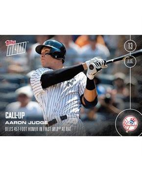 NY Yankees, Aaron Judge (Call-Up) MLB Topps NOW Card 353