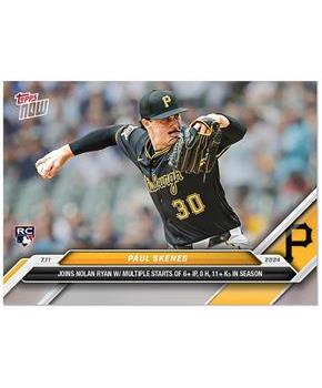 MLB 2024 TOPPS NOW Trading Card 407 | Paul Skenes