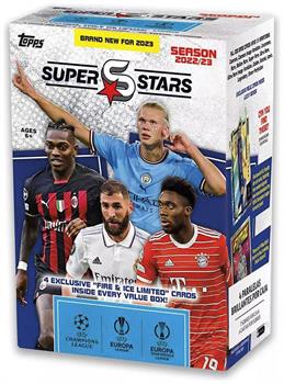UEFA Topps 2023 Champions League Superstars Soccer Value Box | 9 Packs Per Box