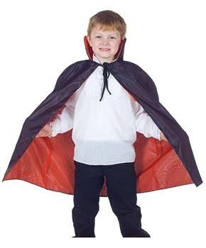 Taffeta Cape, Red/Black Child Costume Accessory