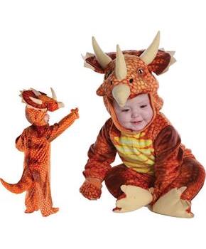 Rust Triceratops Plush Baby Costume