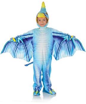 Blue Pterodactyl Printed Child Costume Jumpsuit