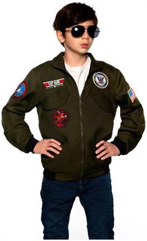 Navy Top Gun Pilot Jacket Child Costume | Large
