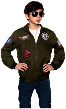 Navy Top Gun Pilot Jacket Child Costume | Medium