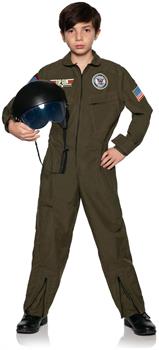 Navy Top Gun Pilot Jumpsuit Child Costume