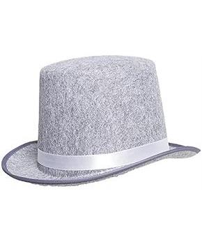 Grey Top Hat Adult Costume Accessory
