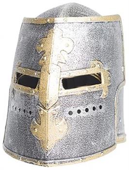 Knight Box Helmet Silver Adult Costume OS