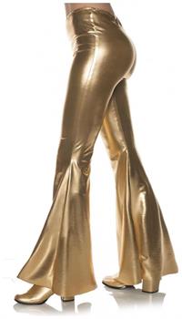 70'S Gold Metallic Bell Bottoms Adult Costume