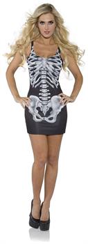 Sexy Bones Skeleton Mini Costume Dress