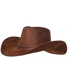 Faux Suede Brown Cowboy Hat Adult Costume Accessory