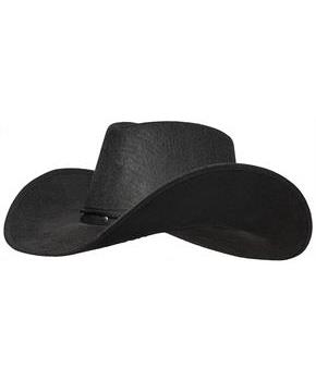 Black Cowboy Hat with Metal Stud Rim Adult Costume Accessory
