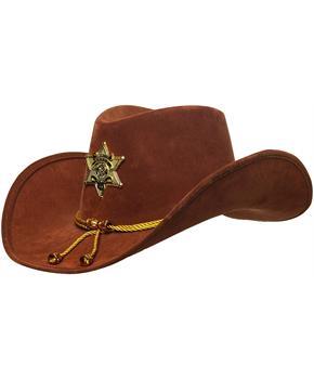 Brown Sheriff Hat with Gold Star & Tassels Adult Costume Accessory