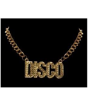 Gold Disco Chain Necklace Costume Jewelry