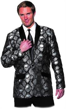 Silver Jacard Skull Jacket Adult Costume