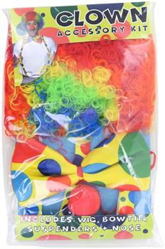 4-Piece Clown Adult Costume Accessory Kit