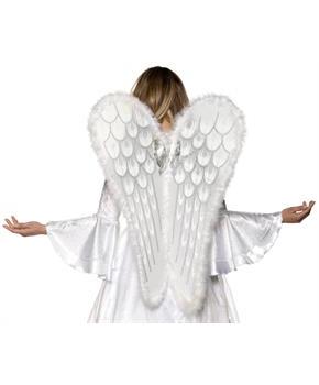 Adult Costume Wings with Glitter & Feather Trim