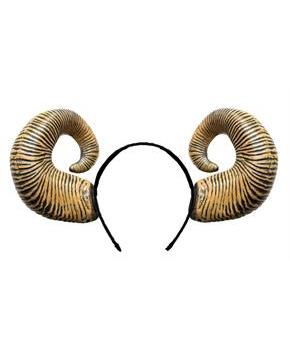Brown Ram Horms Adult Costume Headband