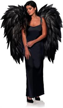 Black Angel Wings Adult Costume Accessory