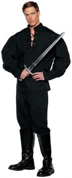 Renaissance Shirt- Black Adult Costume