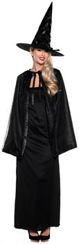 Witch Cape and Hat Adult Costume Set | Black