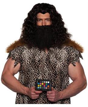 Viking Wig & Beard Adult Costume Set | Black
