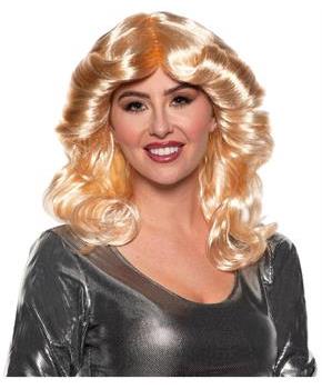 70's Feathered Adult Costume Wig | Blonde