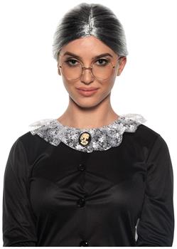 Old Lady Bun Adult Costume Wig