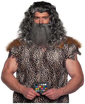 Viking Wig & Beard Adult Costume Set | Grey