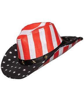 American Flag Cowboy Hat Adult Costume Accessory