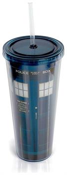 Doctor Who TARDIS 22 Oz Acrylic Travel Tumbler With Lid & Straw