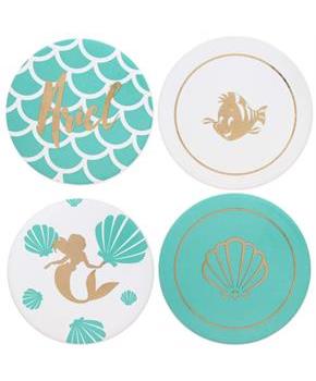 Disney The Little Mermaid 4 Piece Ceramic Coaster Set