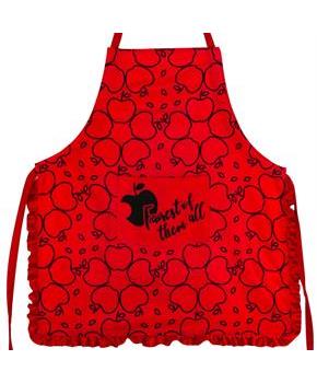 Disney Snow White Apple Print Red Ruffled Adult Kitchen Apron