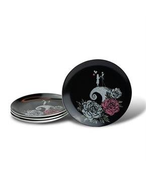 OFFICIAL Nightmare Before Christmas 8" Plate | Jack & Sally on a Hill | Set of 4