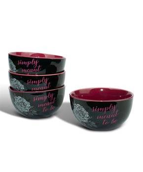 OFFICIAL Nightmare Before Christmas Ceramic Bowl | Feat. Jack & Sally | Set of 4