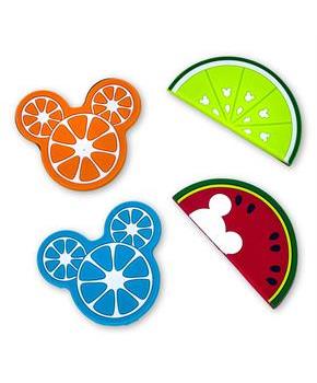 Disney Mickey Mouse Fruit 4 Piece Refrigerator PVC Magnet Set