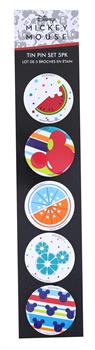 Disney Mickey Mouse Fruit 5 Piece Tin Pin Set