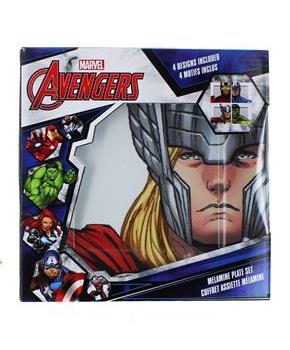 Marvel Avengers Melamine Plate Set, 4 Pieces