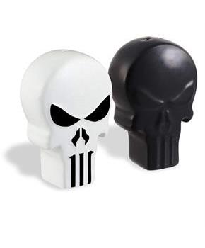 Marvel The Punisher Black & White Skull Logo Ceramic Salt & Pepper Shaker Set