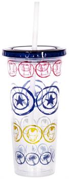 Marvel Icons Plastic Carnival Cup with Lid and Straw | Holds 16 Ounces