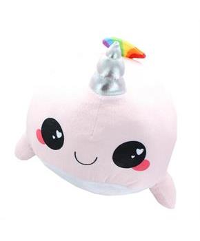 Glitter Galaxy 12-Inch Rainbow Spout Pink Narwhal Collectible Plush
