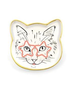 Cat Dish Plate | Small Ceramic Catchall Dish For Treats, Keys, Change, & More