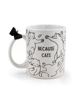 Because Cats Coffee Mug | Ceramic Coffee Cup Cat Owners | Holds 11 Ounces